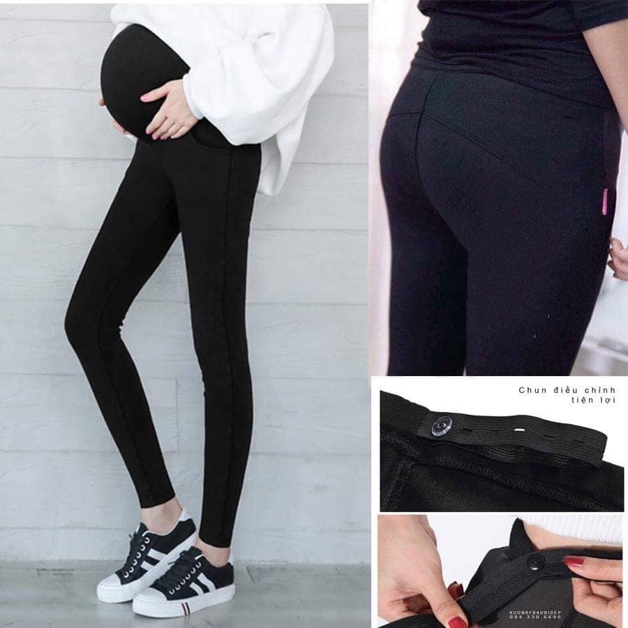 Quần bầu legging nâng mông cao cấp đẹp có chun chỉnh