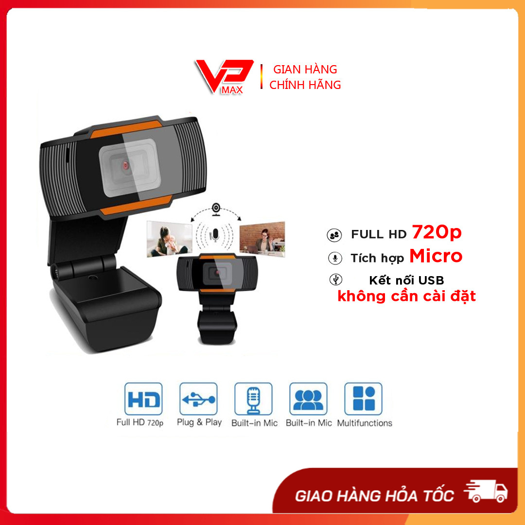 Webcam HD 720P Máy Tính Laptop Livestream, Học và Làm việc Online siêu rõ nét quay chữ rõ nét, Webcam máy tính, Webcam pc để bàn, Webcam có mic