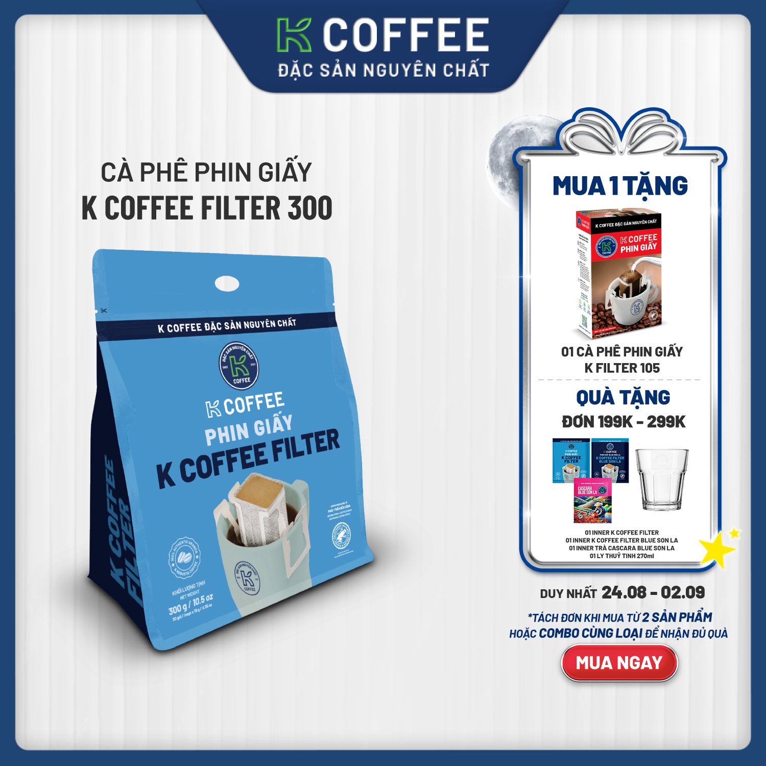 Cà phê Phin giấy K Coffee K Filter Blue Son La 300g