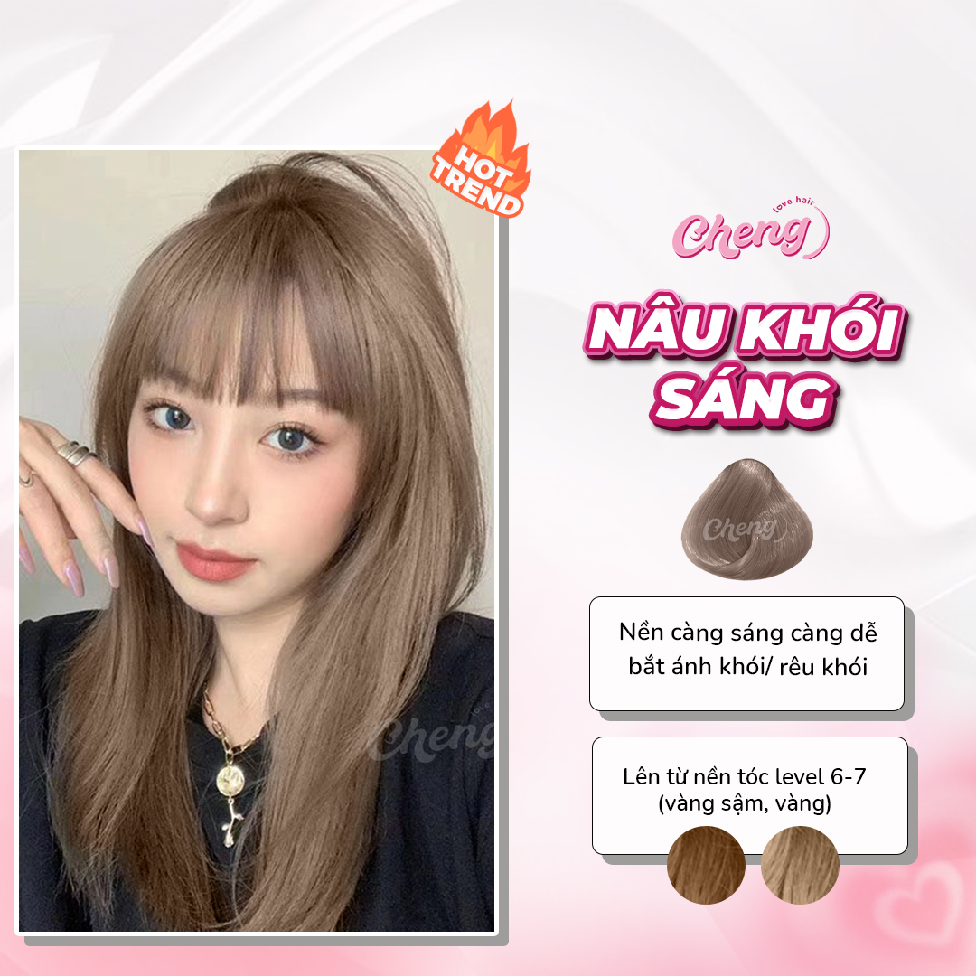 Thuốc Nhuộm Tóc Màu NÂU KHÓI SÁNG Không Tẩy| Chenglovehair Chenglovehairs