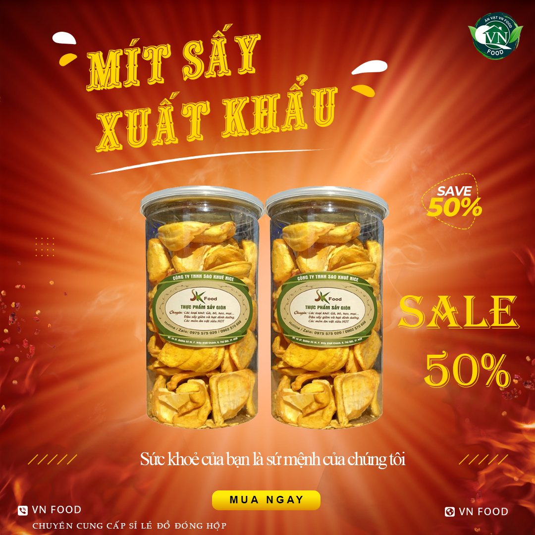 [HCM][SALE XẢ HÀNG] 200g Mít Sấy ( hàng xuất khẩu : giònngọtmiếng nguyên cánh)