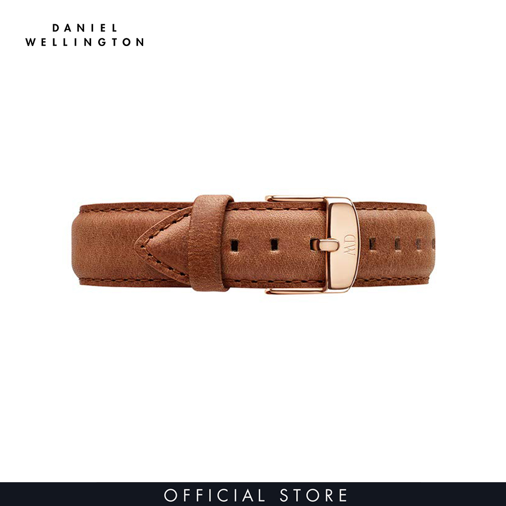 Dây da đồng hồ daniel wellington 17mm khóa màu vàng hồng - cho đồng hồ dapper 34mm - dw00200129