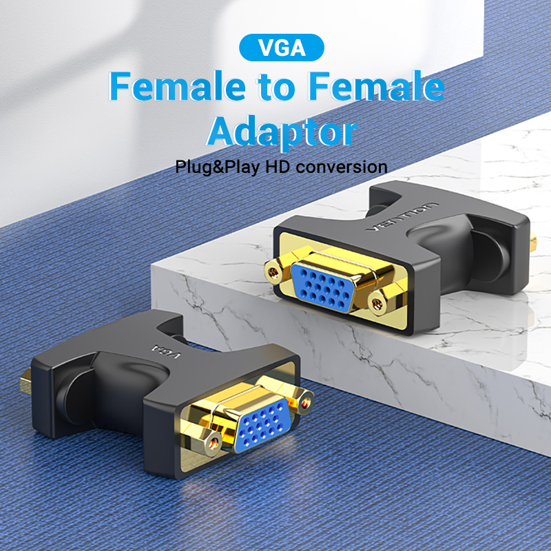 Vention vga coupler 15 pin vga ổ cắm đực sang vga feamle adapter hd15 cái sang cái giới tính với vàng-mạ cho pc tv svga adapter