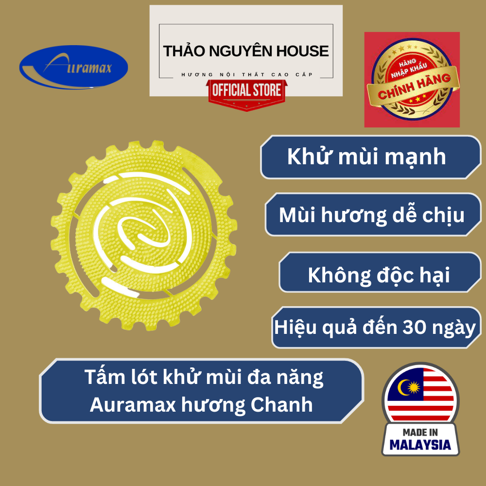 Tấm thơm khử mùi đa năng Auramax mùi chanh