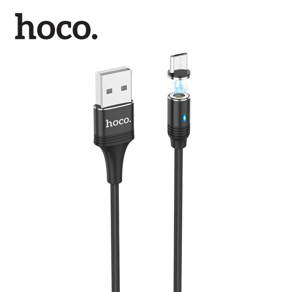 Cáp sạc hoco u76 micro usb đầu sạc nam châm, sạc nhanh tối đa 2a, hỗ trợ truyền data, dây bọc dù, có đèn led, dài 1.2m
