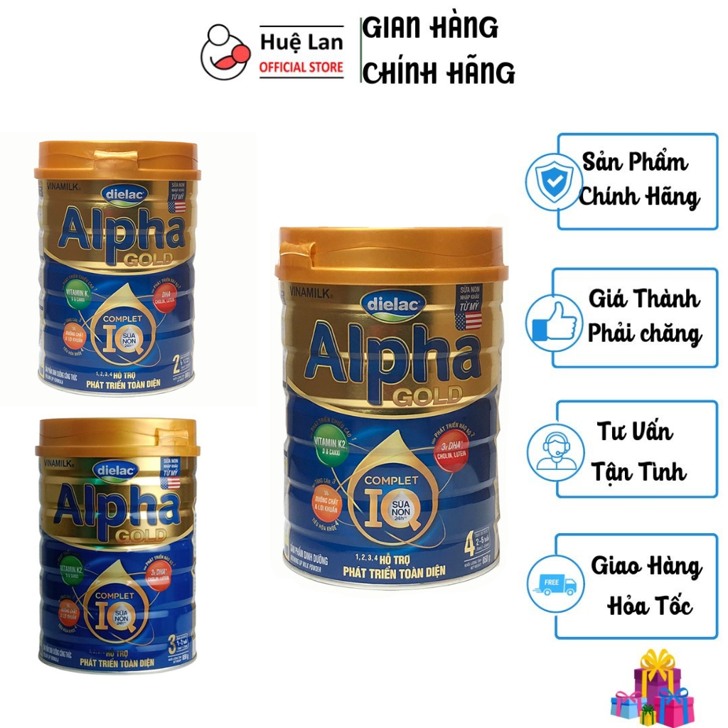 Sữa bột dielac alpha gold số 2 800g - số 3/4 850g - huelanofficial