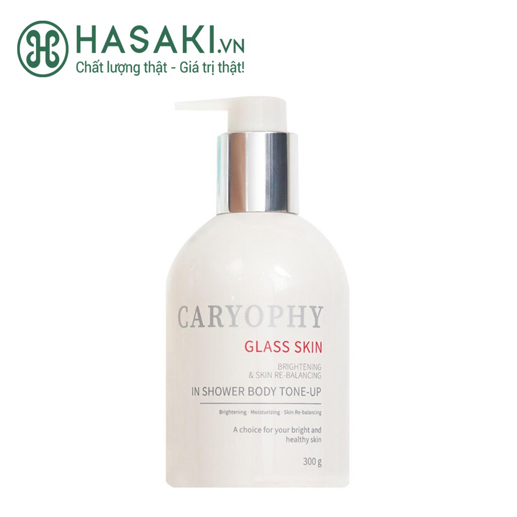 Kem Dưỡng Caryophy Trắng Sáng Da Body Che Khuyết Điểm Glass Skin 3 in 1 Shower Tone Up 300g