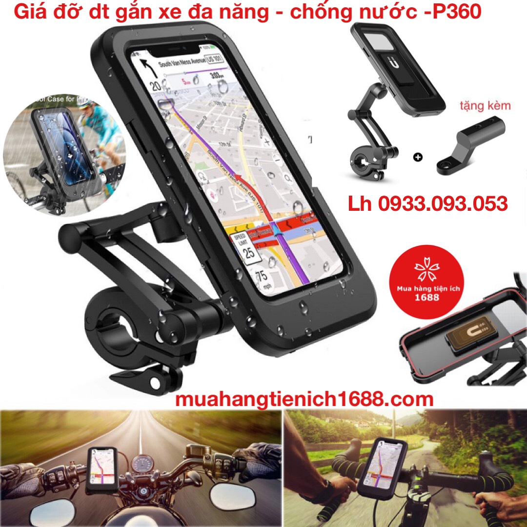 Giá đỡ điện thoại chống nước đa năng gắn xe máy