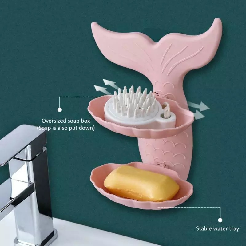 Kệ Nhựa Gắn Tường Để Xà Phòng, Chai Lọ Nhỏ - Gắn Tường Bằng Miếng Dán Siêu Dính, Không Khoan Đục, Làm Hỏng Bề Mặt Gạch Men