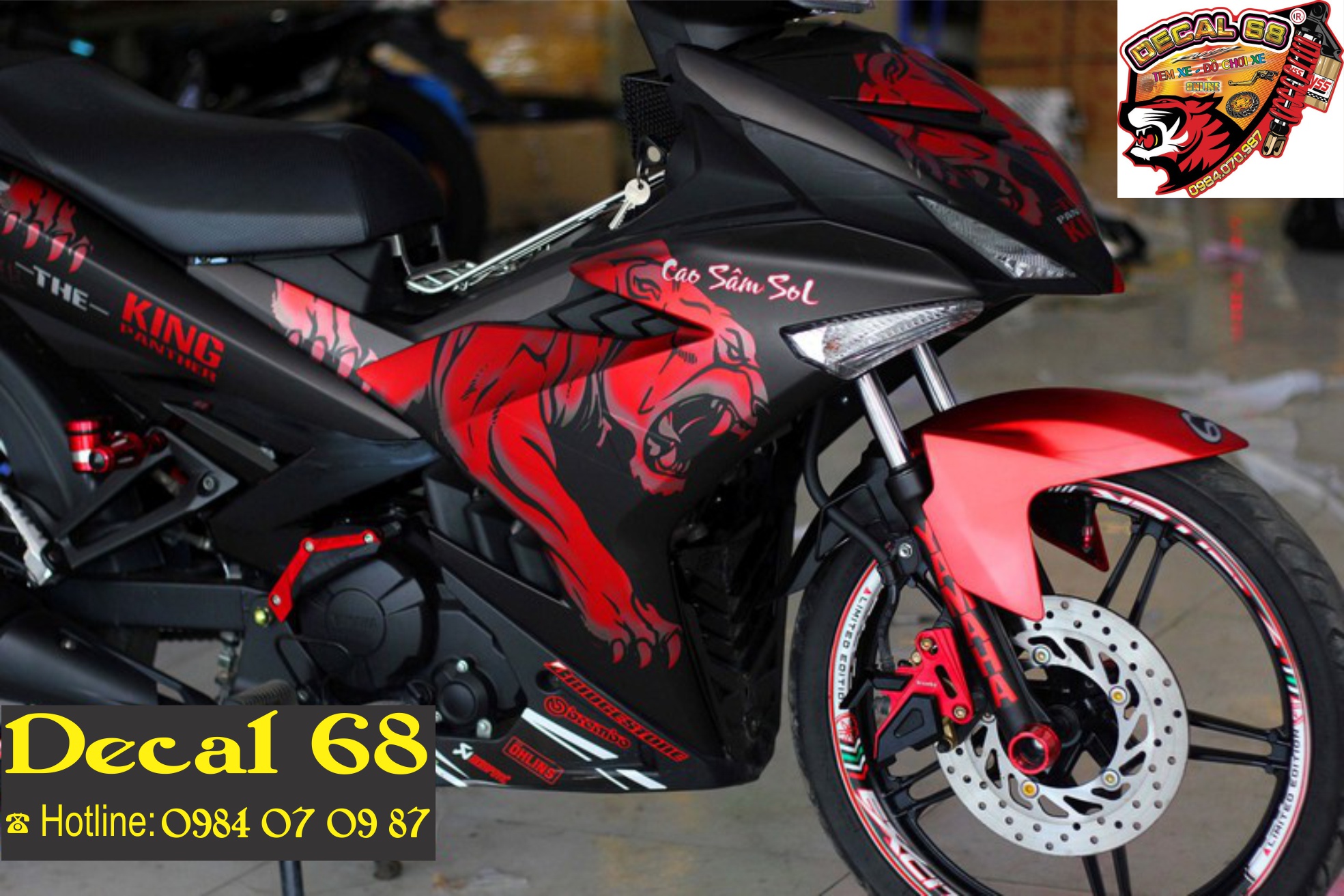 Tem Trùm Xe Exciter 150 Đỏ Đen - E-11111