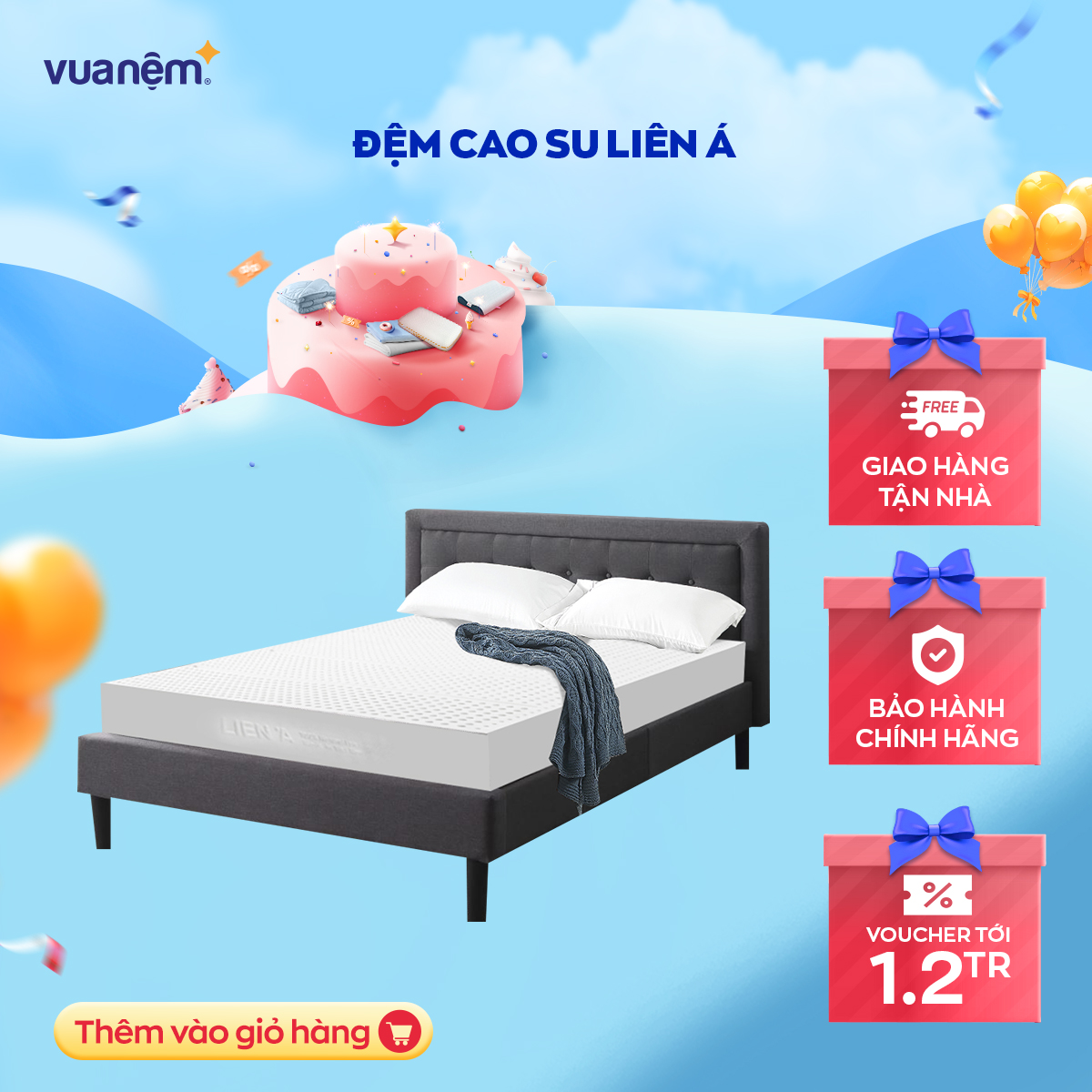 Nệm cao su thiên nhiên Liên Á Classic nâng đỡ cột sống lưng vững chắc cho người dùng