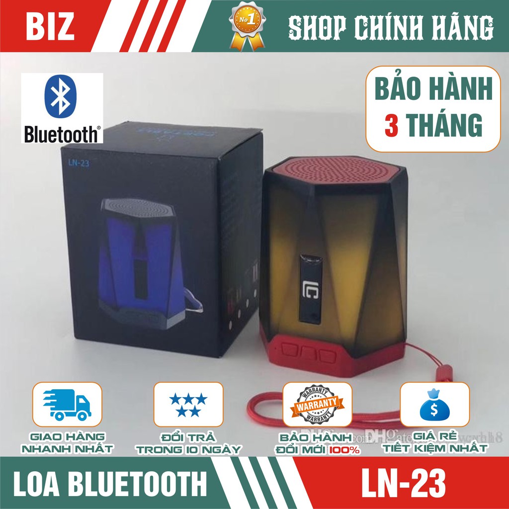 Loa bluetooth mini Ln-23 Bass cực đỉnh led đổi mầu - bảo hành 3 tháng!!