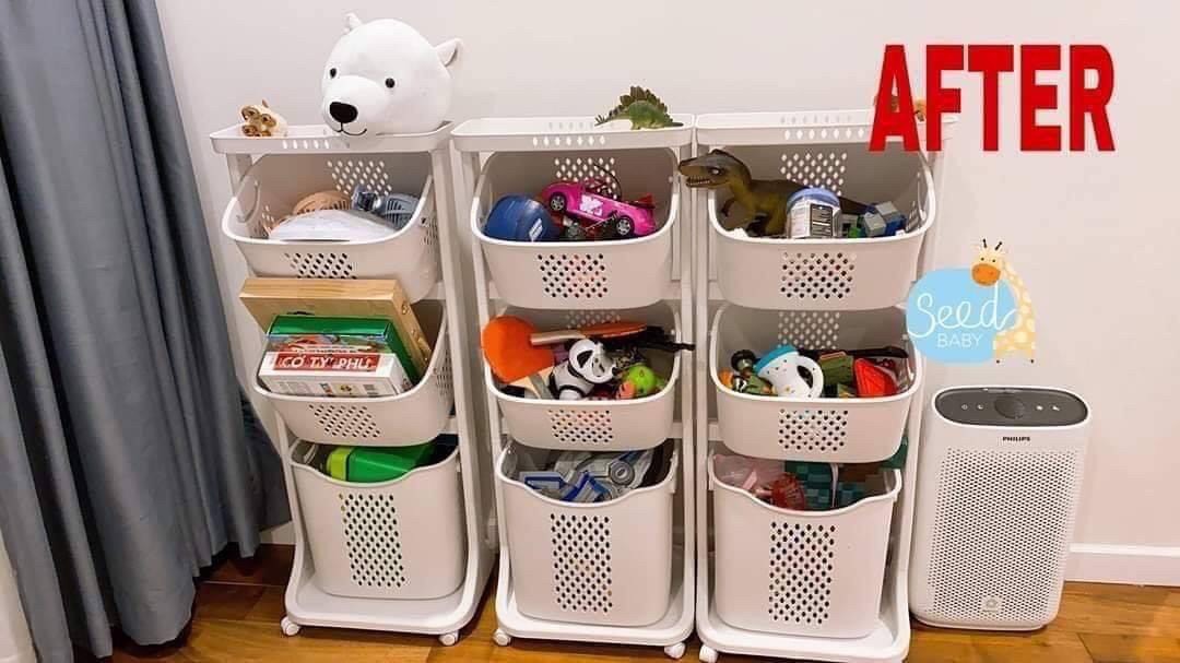 KỆ RỔ 3 TẦNG LỚN màu trắng