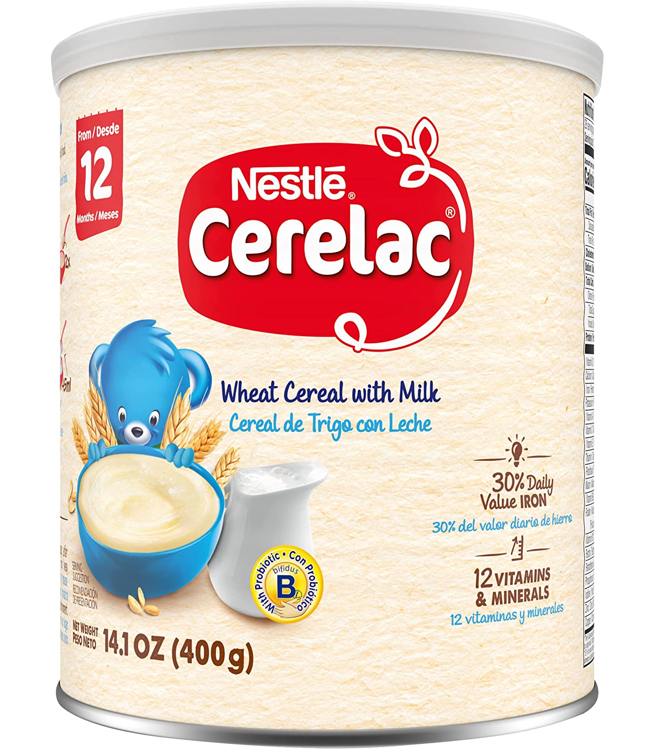 Ngũ cốc dành cho trẻ em từ 12 tháng Nestle Cerelac lúa mì có sữa 400g của
