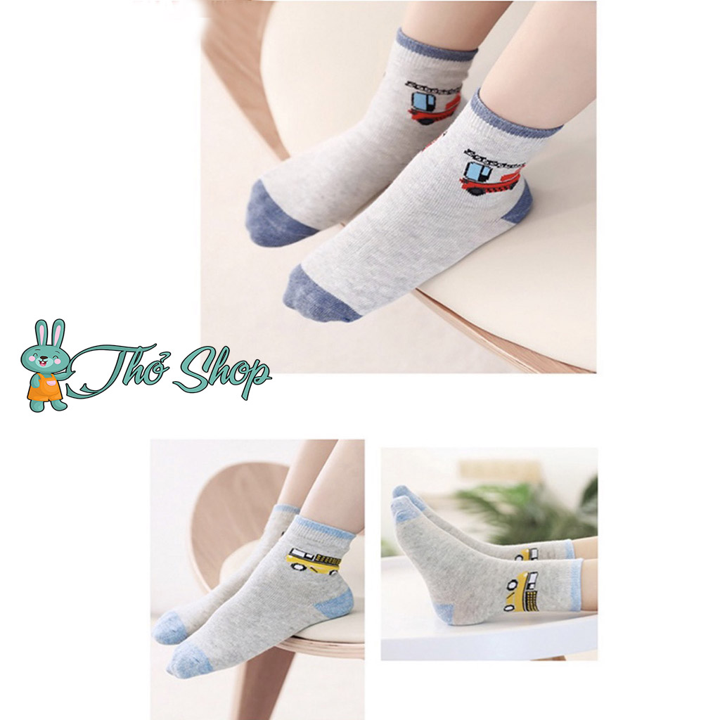 Set 5 tất len hình oto cho bé trai