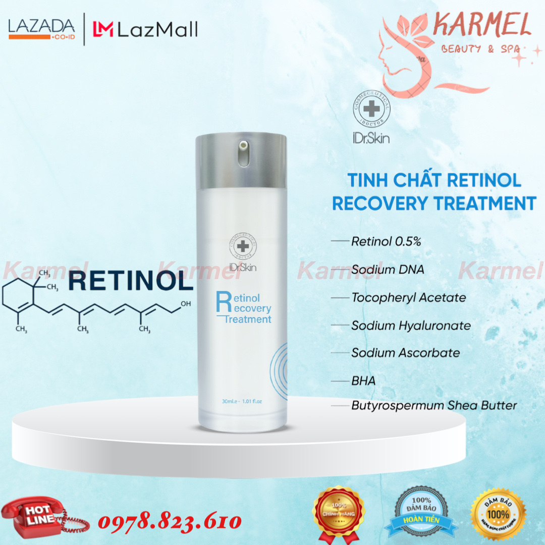 Kem phục hồi và tái tạo da lão hóa idr. skin retinol recovery treatment 30ml - karmel chính hãng