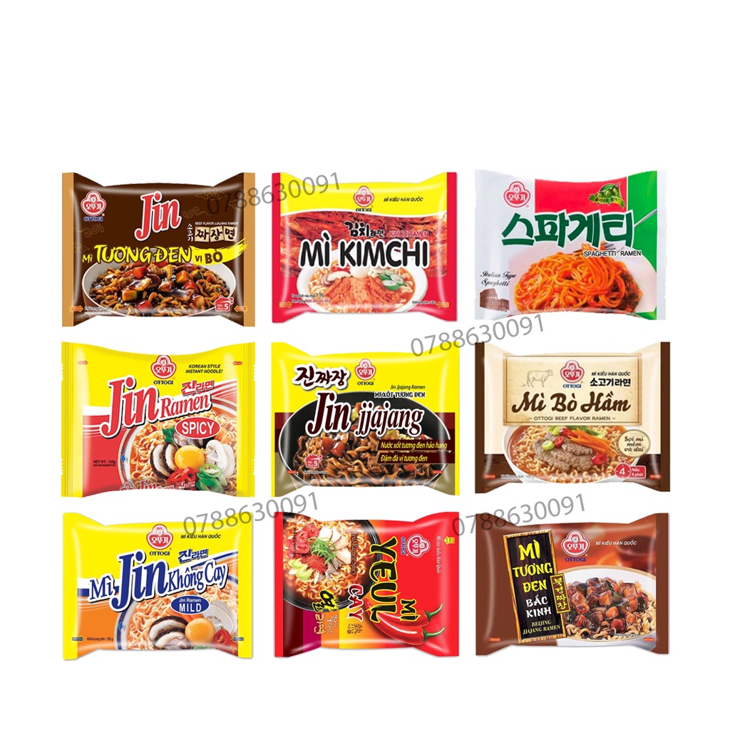 Mì hàn quốc ottogi nhiều vị cay và không cay gói 140g