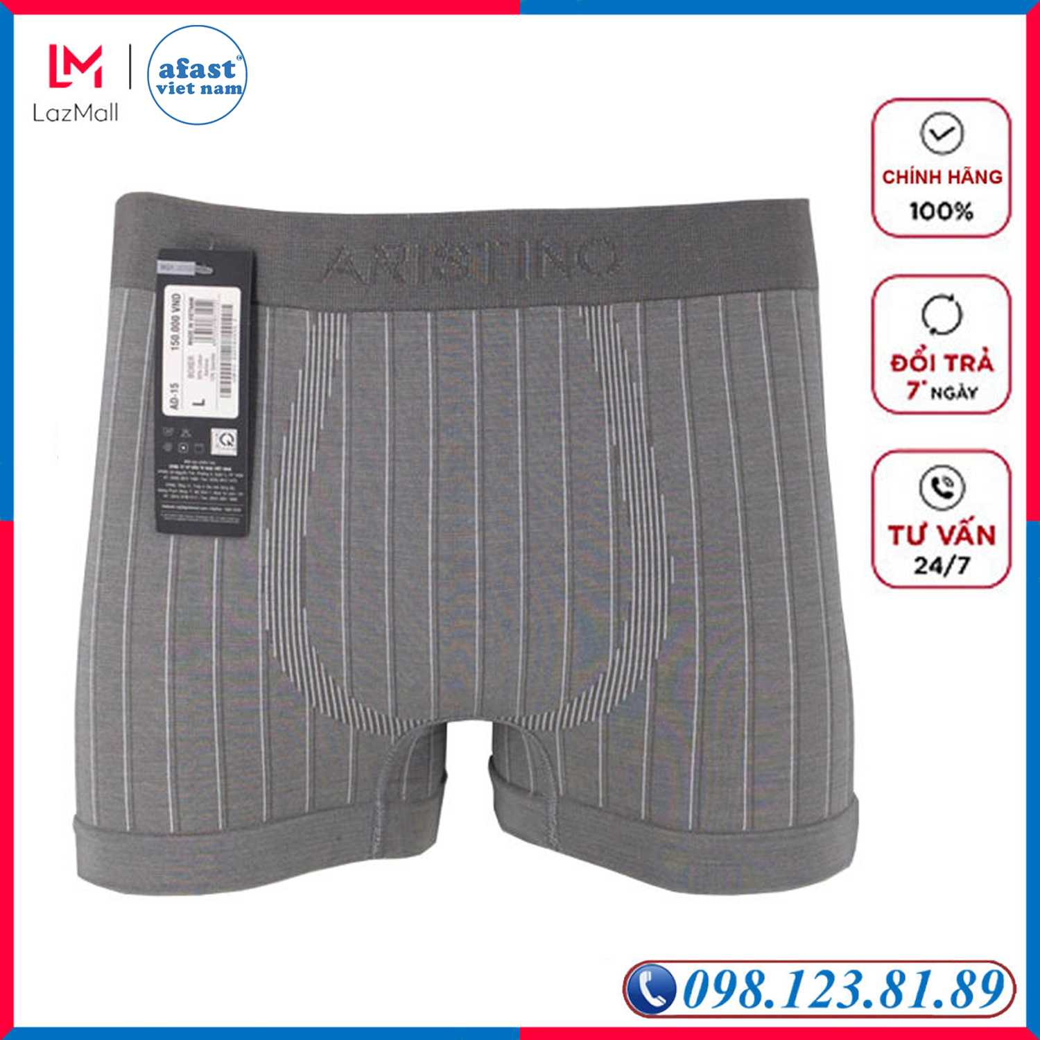 Quần lót nam boxer sợi tre dệt không đường may cao cấp Aristino AD15 chất liệu sợi tre tăng khả năng kháng khuẩn - AFAST VIỆT NAM