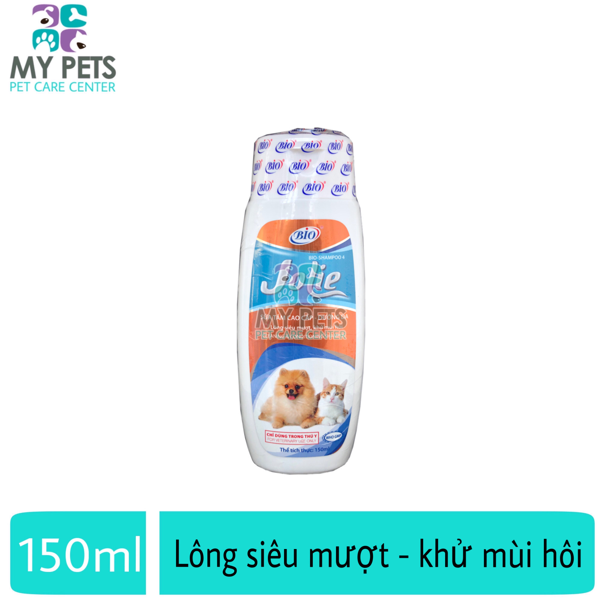 Sữa tắm dưỡng lông khử mùi hôi cho chó mèo - Bio Jolie 150ml Làm sạch lông Chống rụng lông