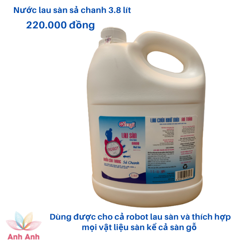 NƯỚC LAU SÀN TINH DẦU SẢ CHANH 3.8L ( dùng được cho cả robot lau sàn)