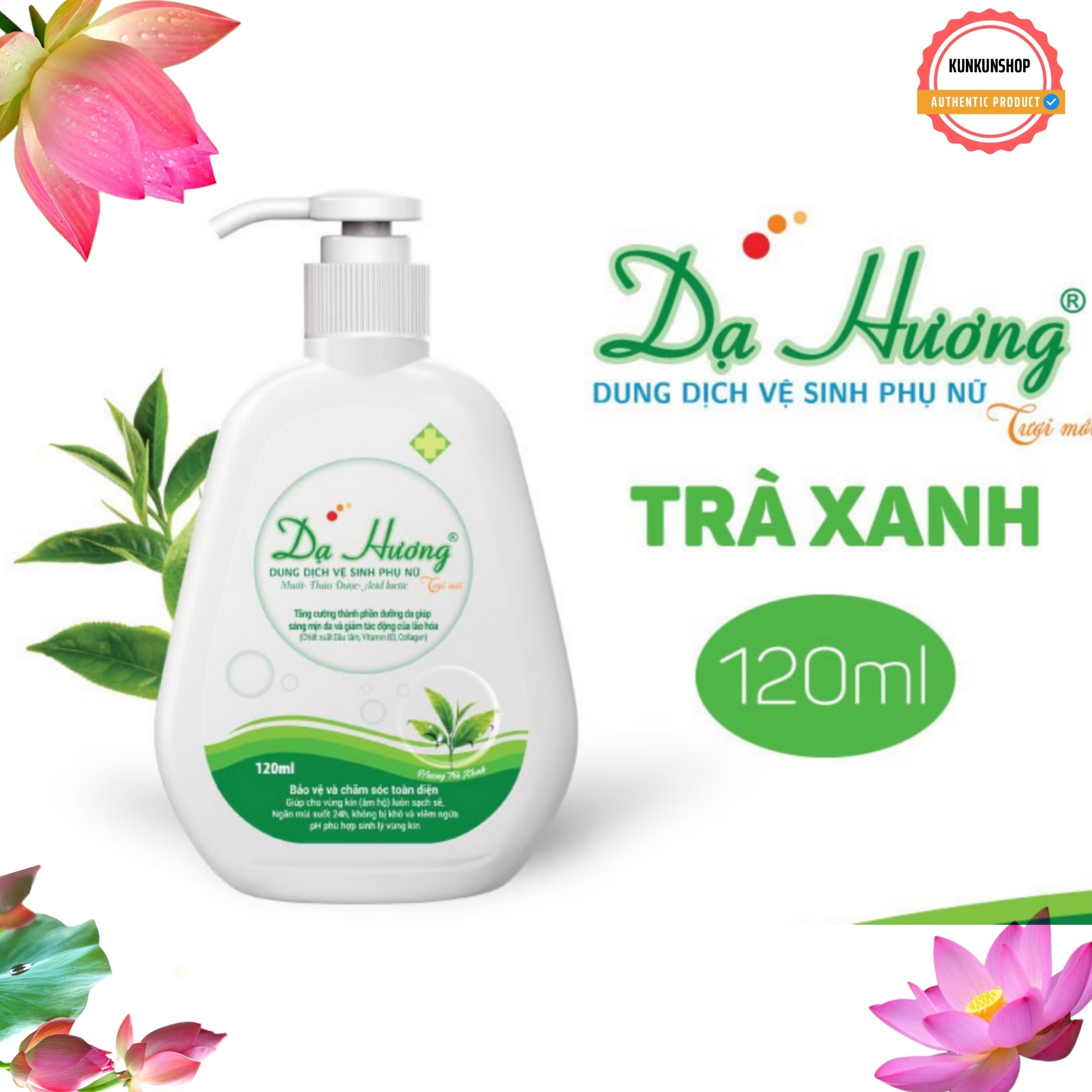HCM SALE KHỦNG Dung dịch vệ sinh cô gái Dạ Hương Trà xanh 120ml