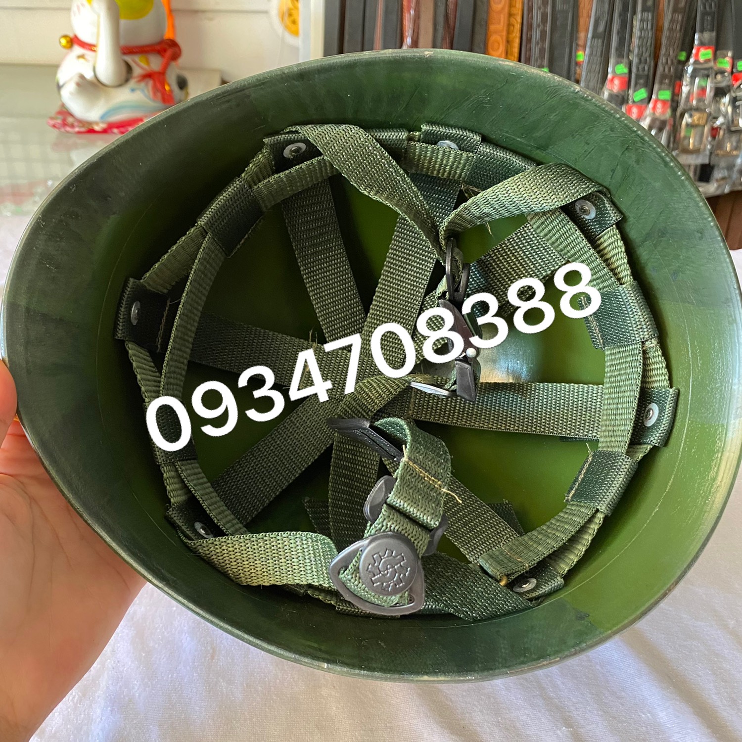 Bộ lòng dây nón bao hiểm lính bao gồm đinh tán đồng