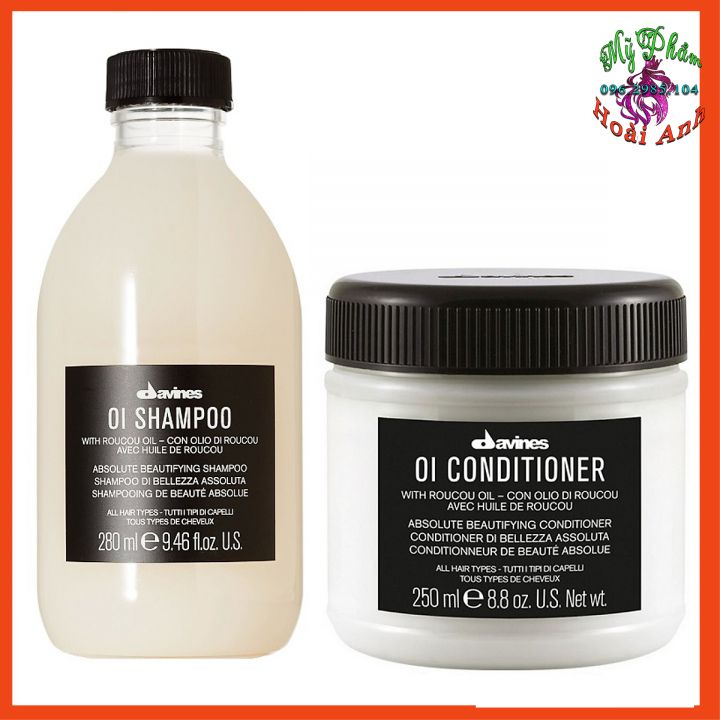 Bộ dầu gội xả davines oi shampoo and conditioner thư giản suôn mượt italy 280ml/250ml