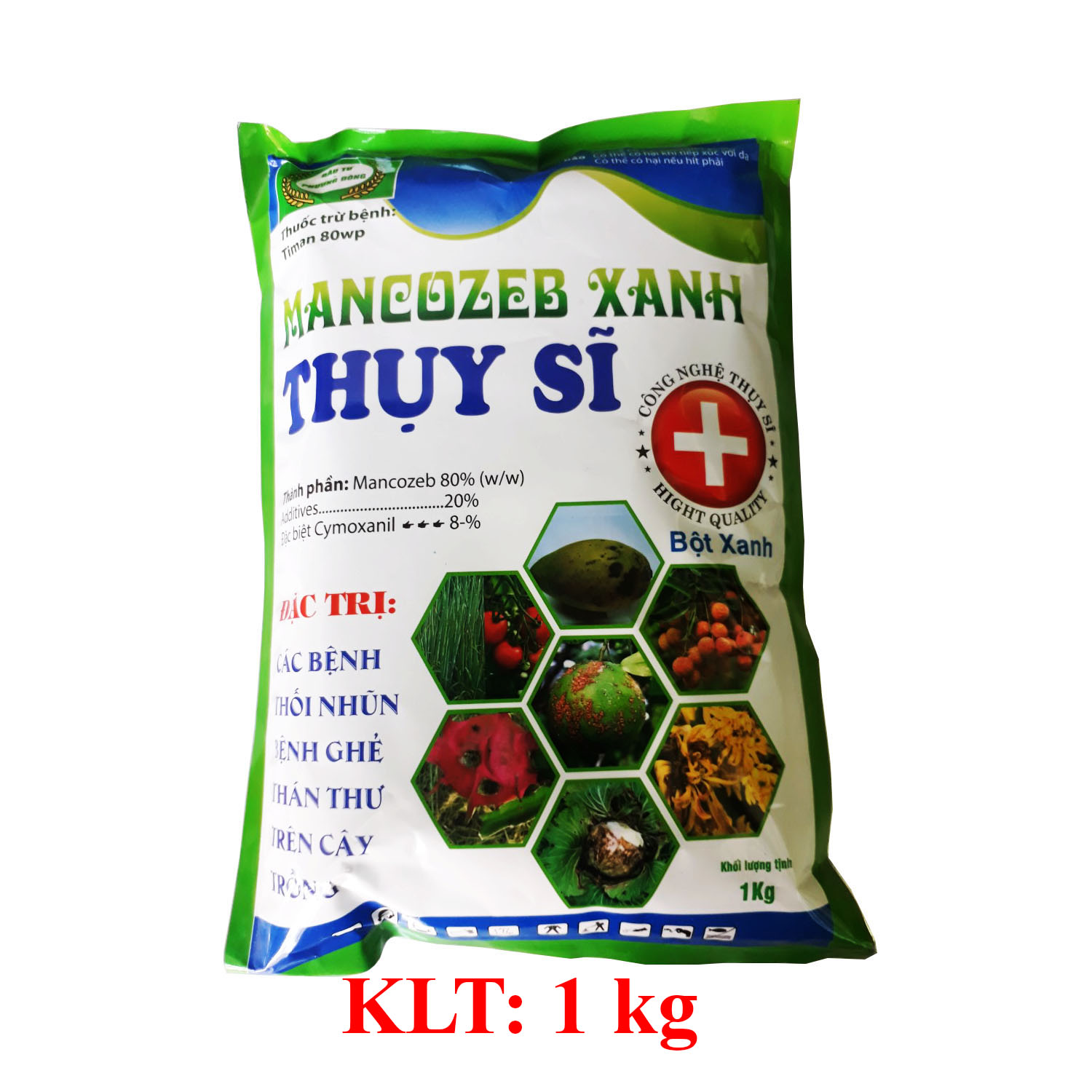 Thuôc trừ bệnh TIMAN 80WP Mancozeb xanh trừ bệnh Thối nhũn, thán thư, ghẻ trên cây trồng
