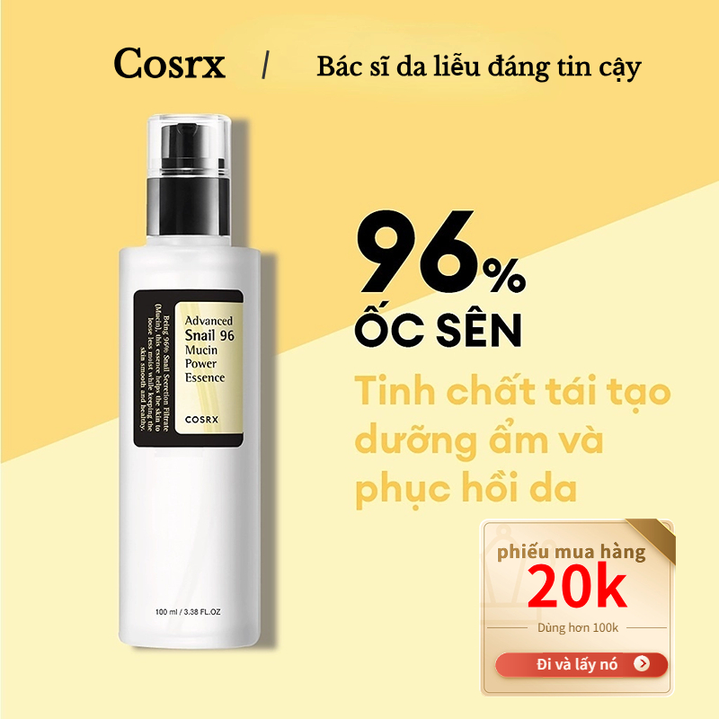 Tinh chất ốc sên COSRX Advanced Snail 96 Mucin Power Essence 100ml dưỡng ẩm, hỗ trợ tái tạo làn da