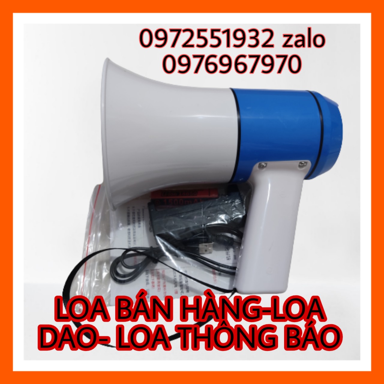 Loa phóng thanh-bán hàng -loa cầm tay có ghi âm,usb, thẻ nhớ 15W