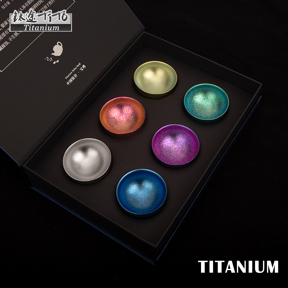 Tito Titan nguyên chất cốc nước hộp quà tặng quà tặng ngày lễ Titan Quà Tặng khỏe mạnh cốc nước chén trà tách trà titan Bộ đũa