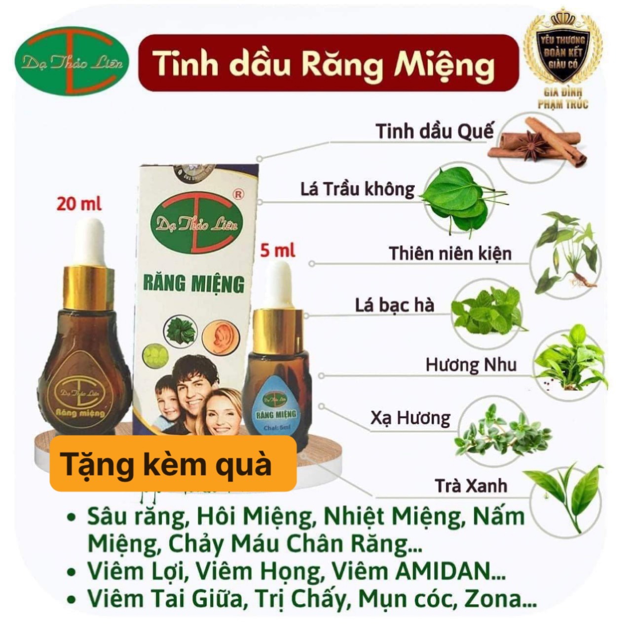 [ Giờ vàng giá sốc ] Tinh dầu răng miệng Dạ Thảo Liên 5ml