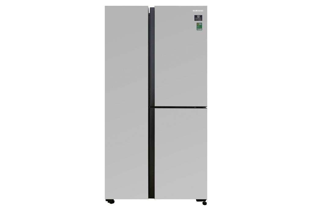 Tủ lạnh Samsung RS63R5571SL/SV 670 lít Điện năng tiêu thụ: ~ 1.74 kW/ngày Công nghệ làm lạnh: Công nghệ làm lạnh vòm Công nghệ kháng khuẩn khử mùi: Bộ lọc khử mùi than hoạt tính