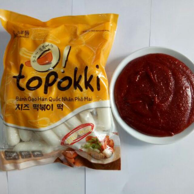 COMBO 1KG TOKPOKKI Nhân PHÔ MAI KÈM 200G SỐT HÀN QUỐC_TiTiMart