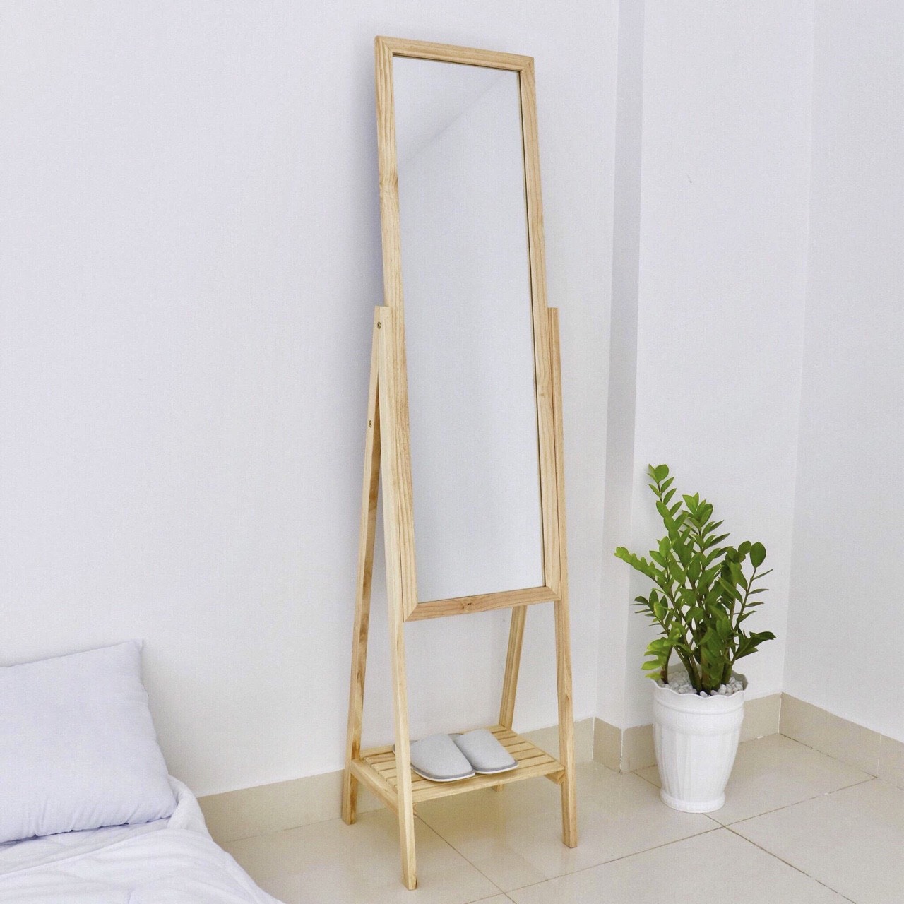 Gương soi toàn thân - Gương phối kệ gỗ- gương soi sản phẩm decor của ViNA Funiture