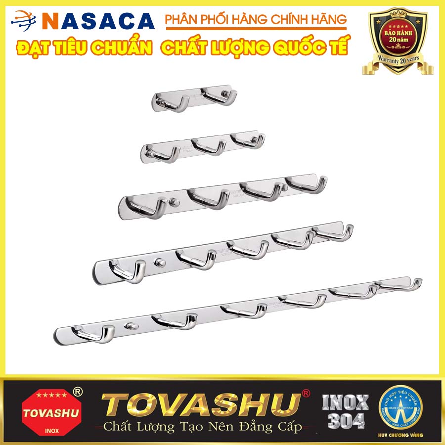 Móc áo chữ L nhiều loại inox 304 TOVASHU 304-M (Inox 304 - Bảo hành 20 năm)