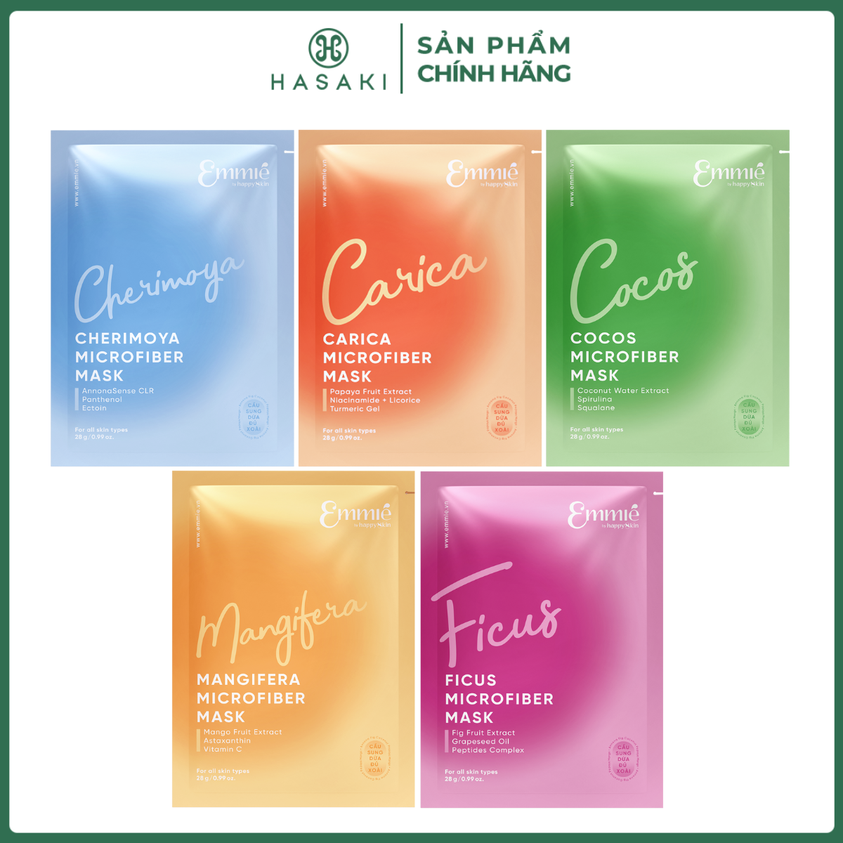  Mặt Nạ Vi Sợi Emmié Microfiber Hasaki Sản Phẩm Chính Hãng 