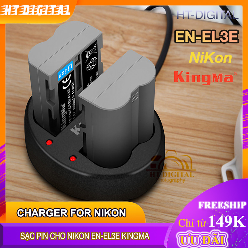 Sạc đôi kingma cho pin nikon en-el3e