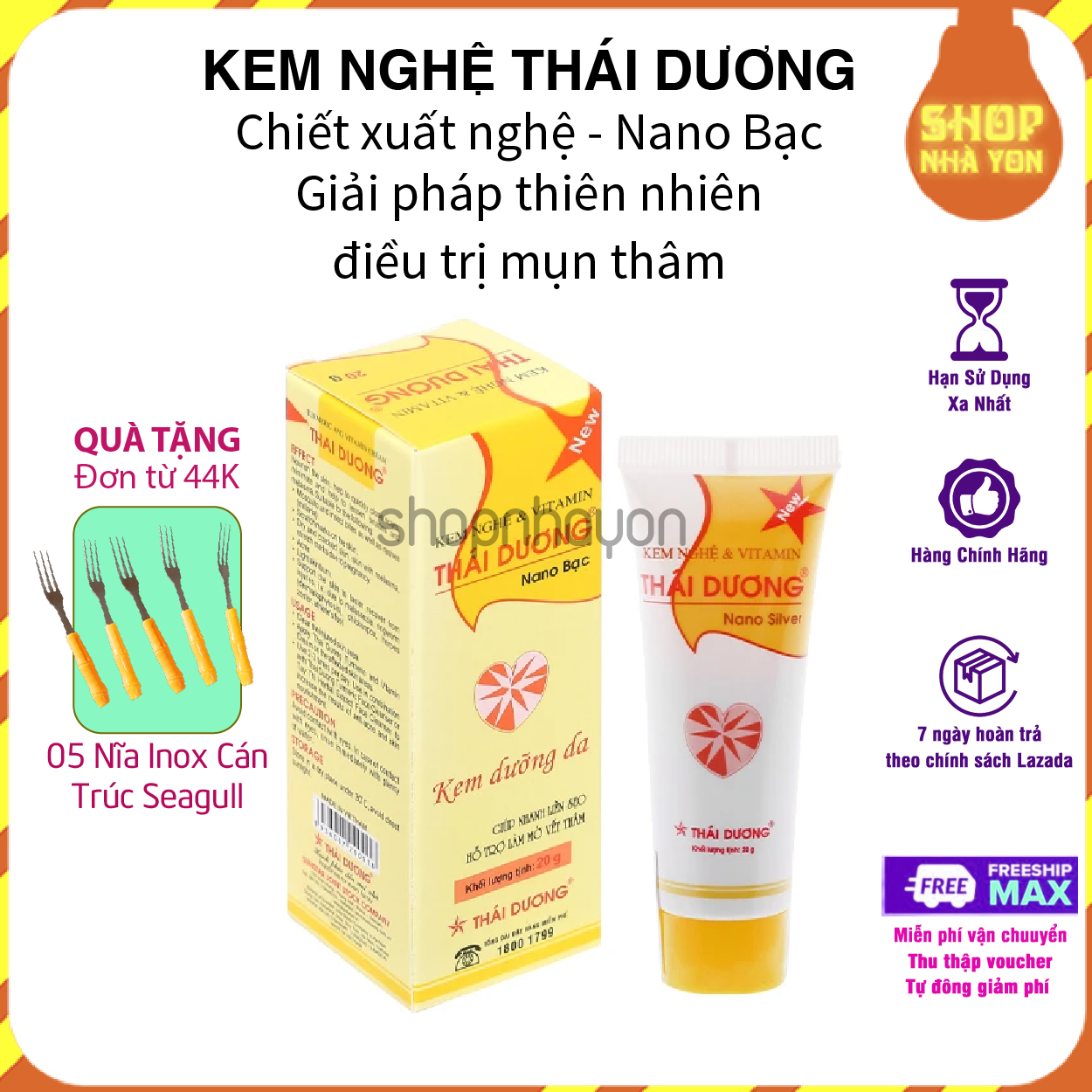Kem nghệ Sao Thái Dương Giảm Mụn Chống Sẹo, Thâm, Kích Thích Lên Da Non, Chống Lão Hóa Da 20g
