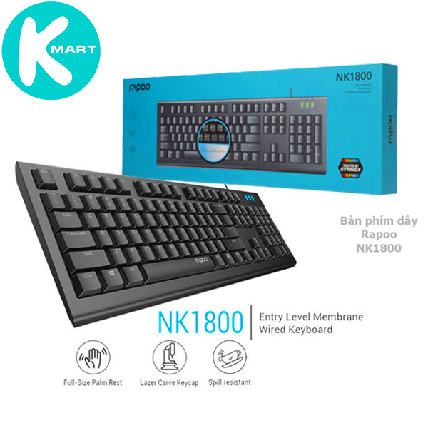 Bàn phím có dây rapoo nk1800 usb - hàng chính hãng