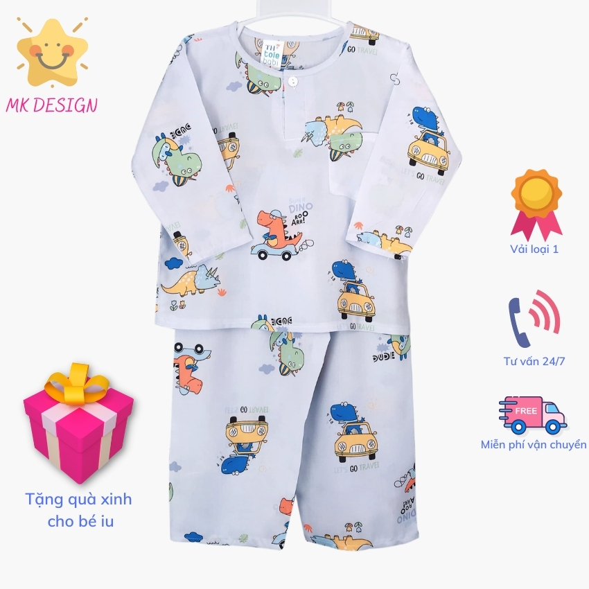 [Freeship+Quà] COMBO 2 bộ đồ tole bé trai tay dài quần dài MK Design SP16, Chất vải tole lanh loại 1, mềm mịn, siêu mát, Hàng Việt Nam chất lượng cao, tặng kèm khẩu trang xinh xắn cho bé