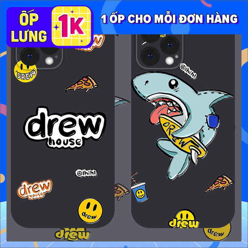Ốp lưng iphone cạnh vuông drew shark BVC 6/6plus/6s/6splus/7/7plus/8/8plus/x/xr/xs/11/12/pro/promax BVC253