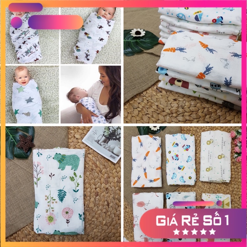 [HCM][Chọn Mẫu] Khăn Aden sợi tre đa năng cho bé sơ sinh