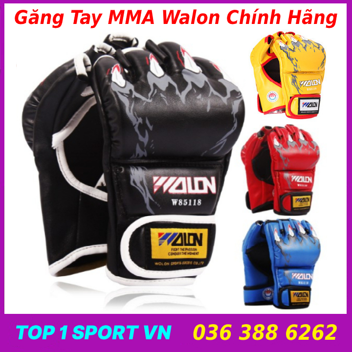 Găng tay đấm bốc MMA Walon hở ngón - Thế hệ găng đấm bốc 4.0 dành cho các môn boxing, kickboxing, mma, muay, võ đối kháng, sparring