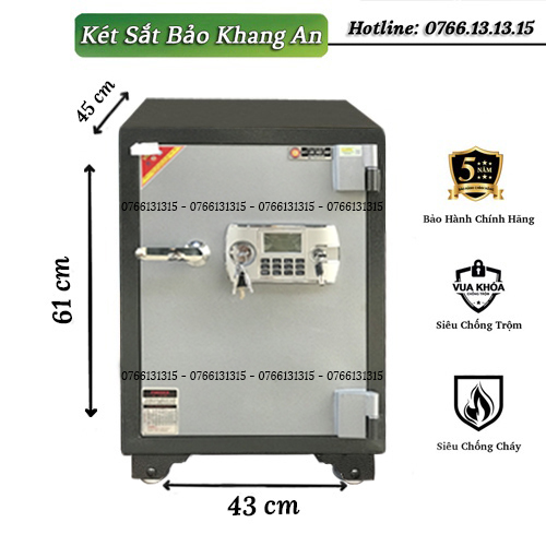 Két sắt việt tiệp kv45 xám , két sắt điện tử