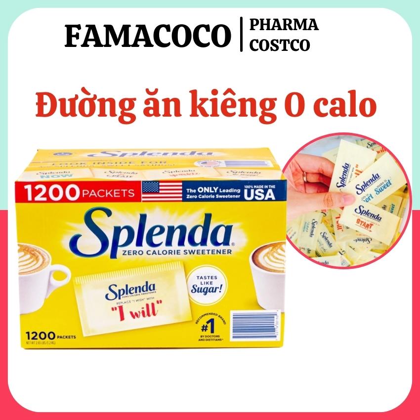 Đường Ăn Kiêng Splenda Đường Cát 0 Calo của mỹ Đường Ăn Kiêng Tiểu Đường người giảm cân Hộp 1200 gói có tách lẻ 100 gói 600 gói Famacoco