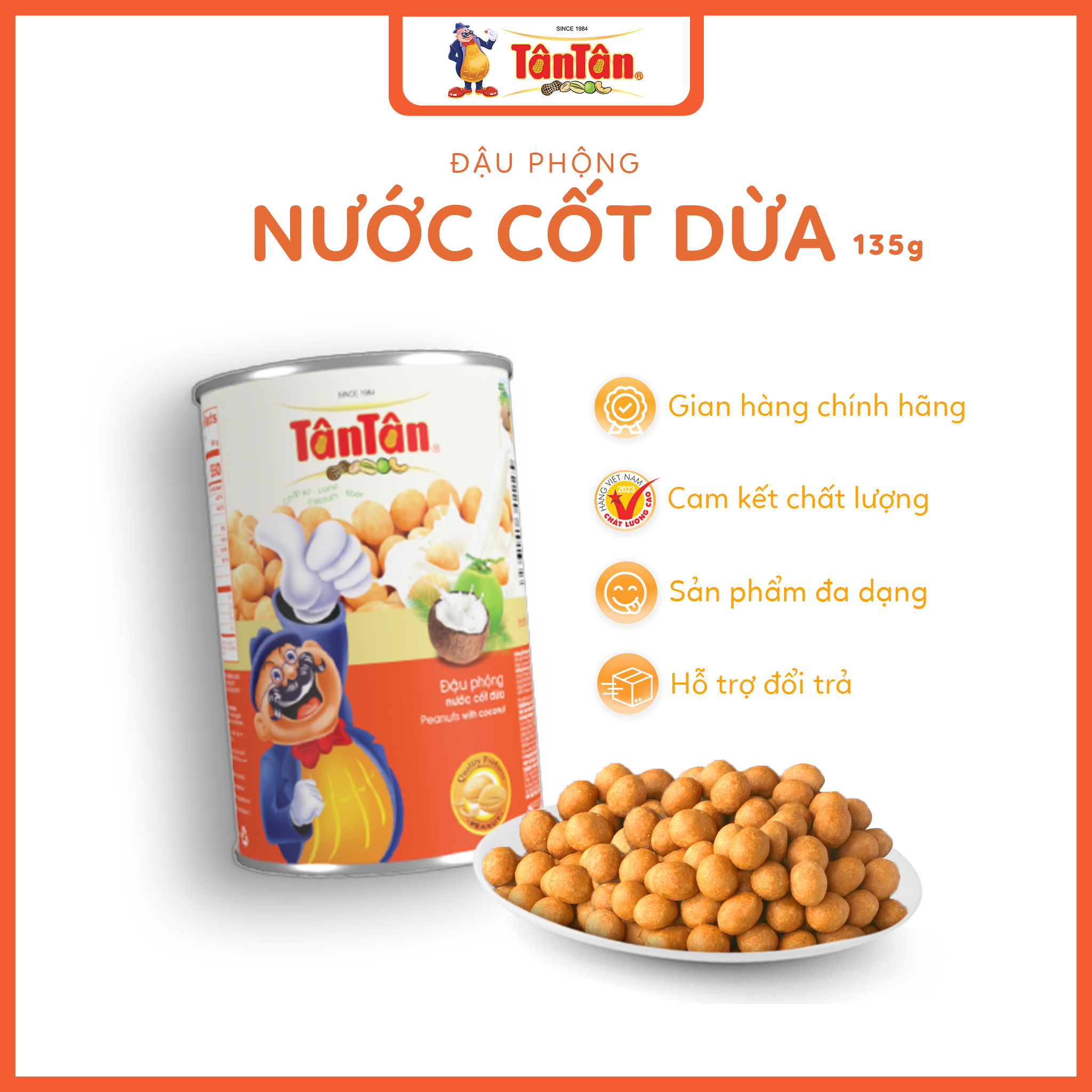 Đậu phộng Nước cốt dừa Tân Tân lon 135g
