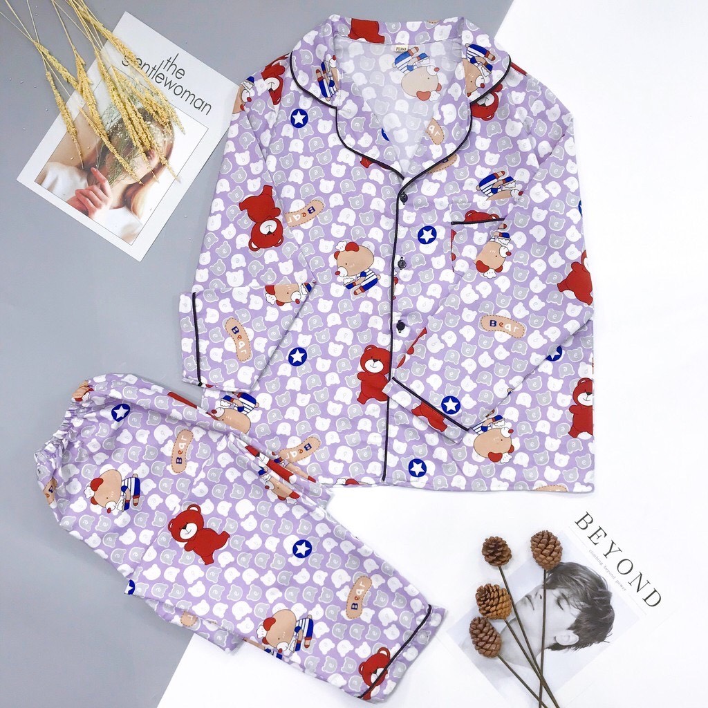 Bộ ngủ pijama pyjama quần dài áo dài tay hàng loại 1 chuẩn xịn