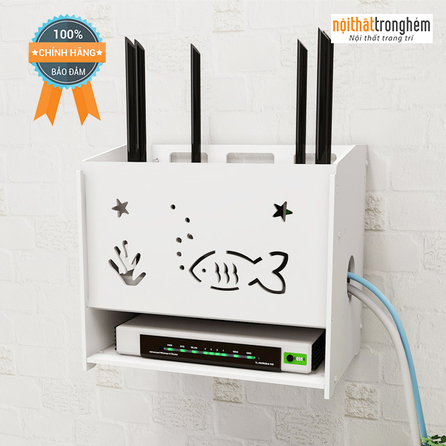 KỆ, HỘP WIFI 3 TẦNG ĐỰNG DÂY ĐIỆN Ổ ĐIỆN CÁ VÀ TẢO TREO TƯỜNG TẶNG MÓC TREO | Nội Thất Trong Hẻm