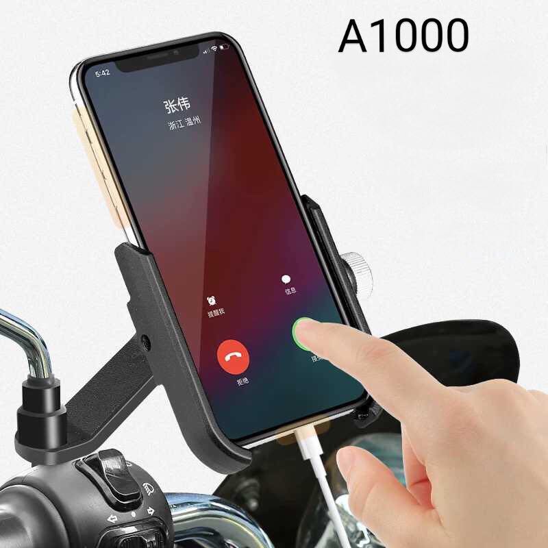 Giá Đỡ Điện Thoại Cho Xe Máy A1000 ( kim loại màu đen)